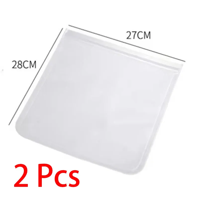 Conteneurs de stockage alimentaire en silicone, lot de 2, sacs de congélation réutilisables étanches et hermétiques, pochettes à fermeture zippée pour une fraîcheur préservée 8