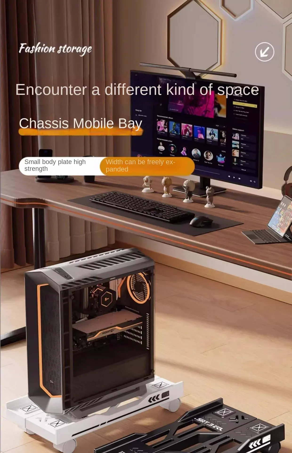 Support mobile pour unité centrale en situation d'usage