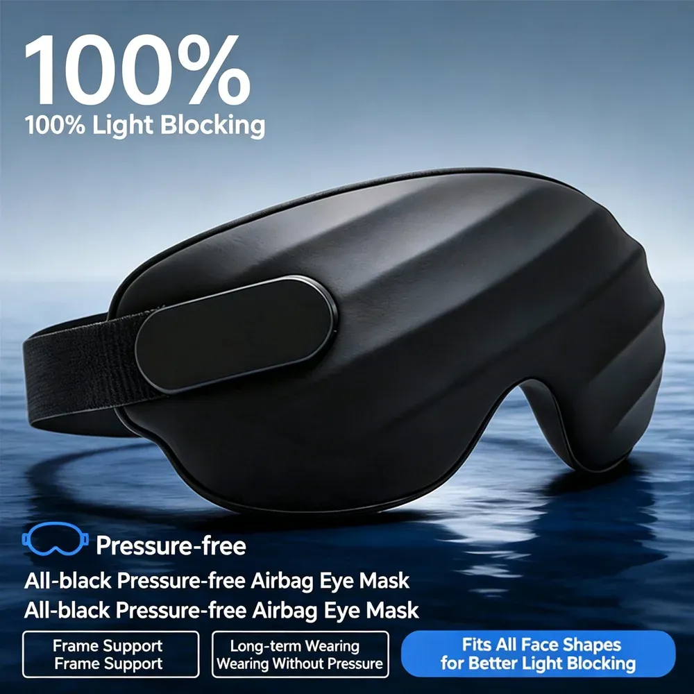 Masque de sommeil 3D ajustable pour femmes et hommes, cache-yeux profilé concave bloquant la lumière - Image 1