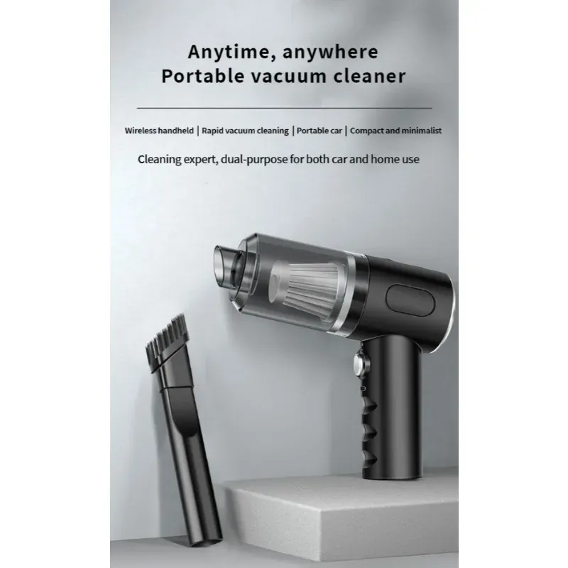 Aspirateur sans fil portatif pour voiture et maison, haute puissance, aspiration et soufflage, rechargeable par USB, bac à poussière 5
