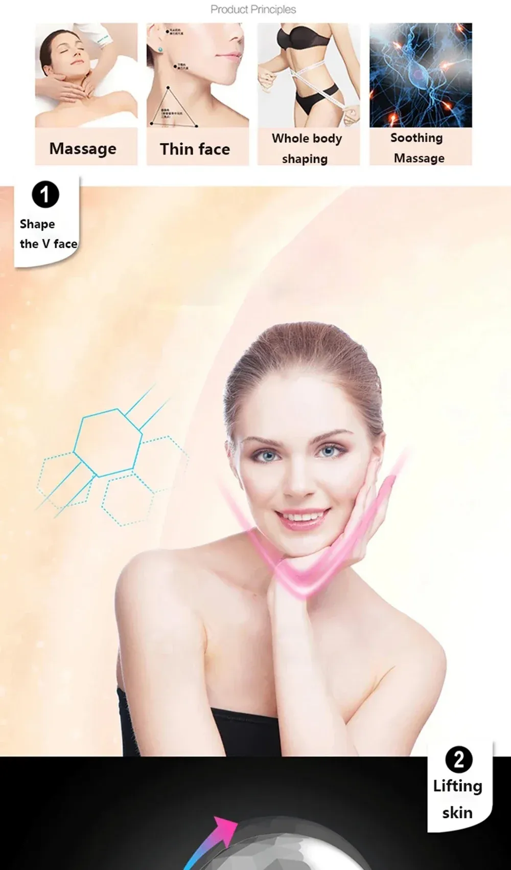 Rouleau de massage facial 4D, lifestyle