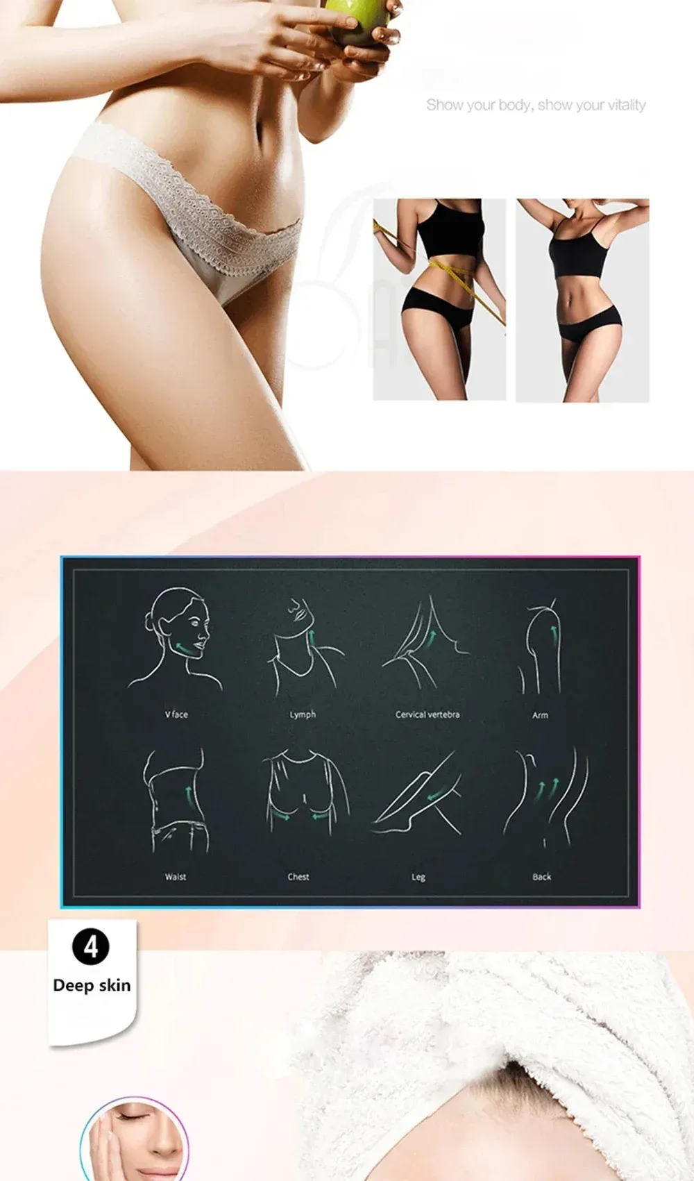 Rouleau de massage facial 4D, soin du cou
