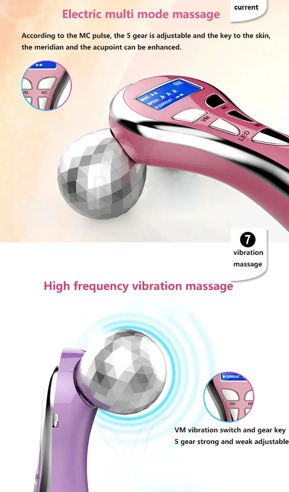 Rouleau de massage facial 4D, soin du corps