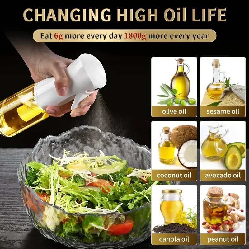 Bouteille pulvérisatrice d'huile pour la cuisine, vaporisateur d'huile d'olive pour le camping et la cuisson au barbecue, avec vinaigre de soja, 200 ml, 300 ml, 500 ml 2