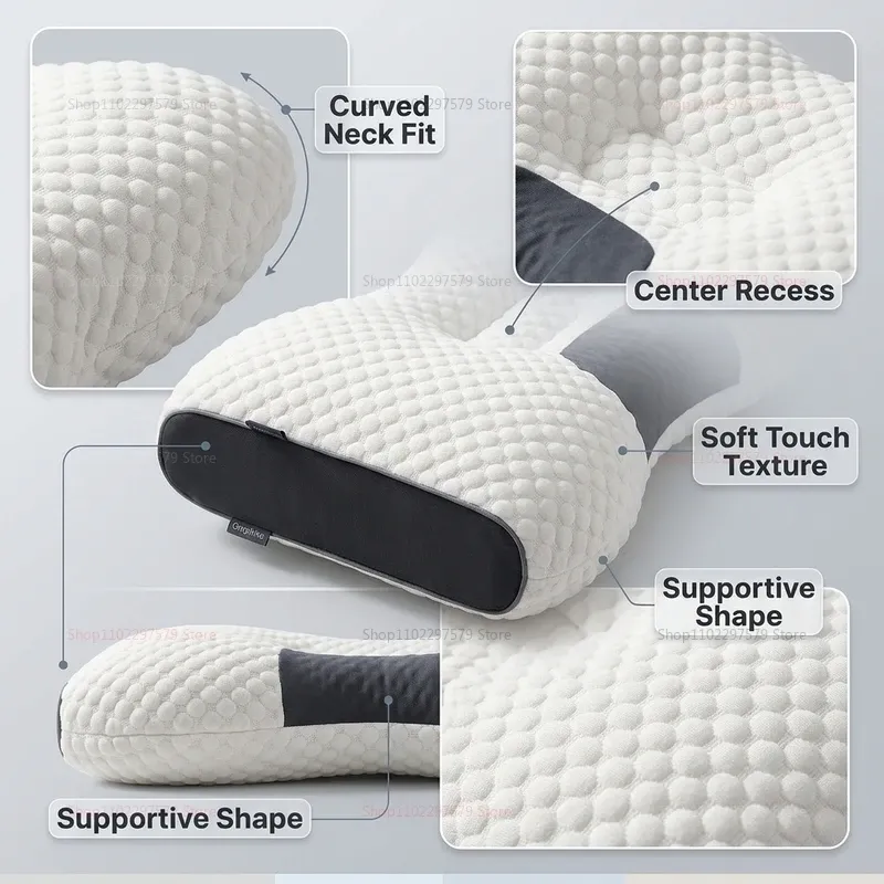 Oreiller cervical orthopédique de massage, oreiller de relaxation SPA pour la maison et le voyage 4
