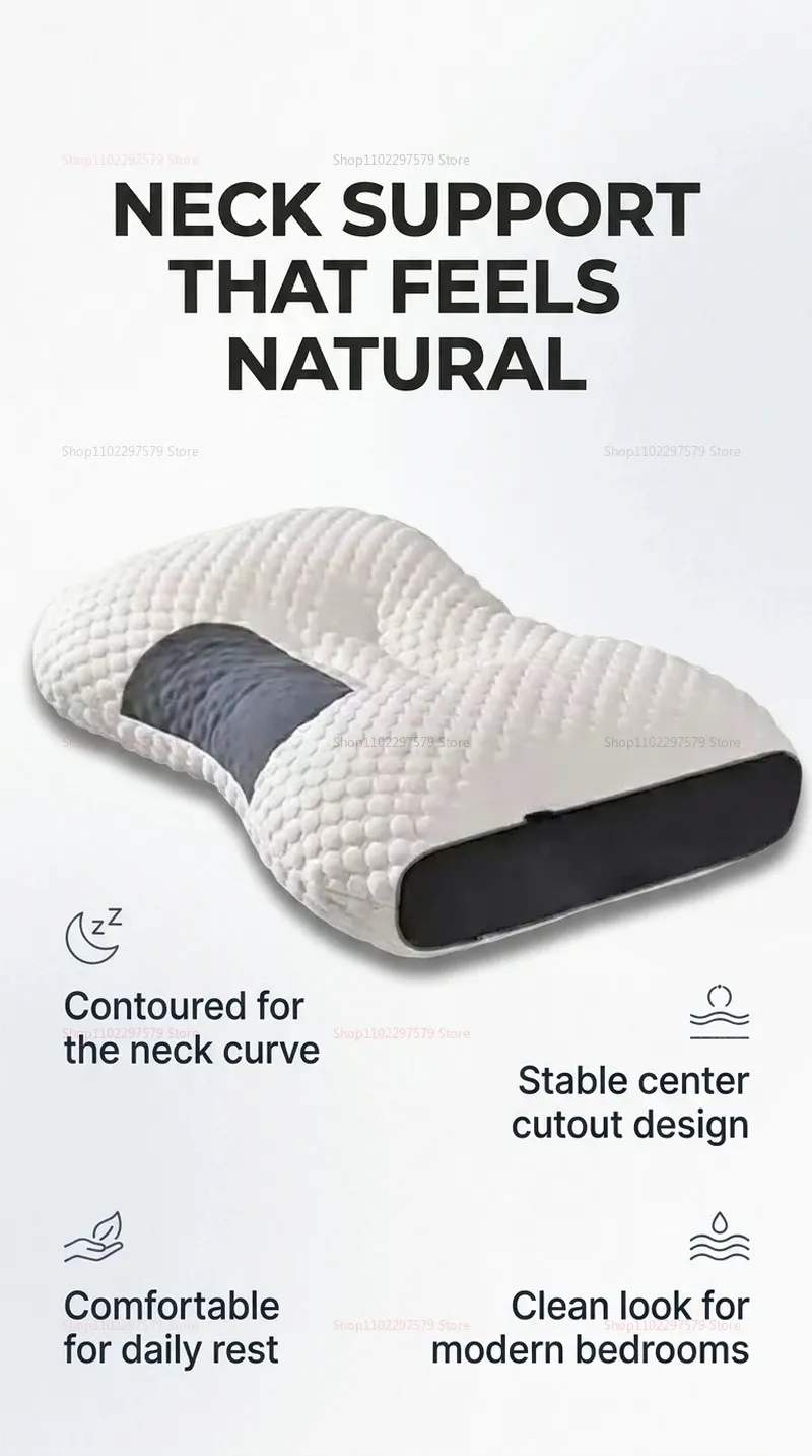 Oreiller de massage cervical orthopédique, vue de détail