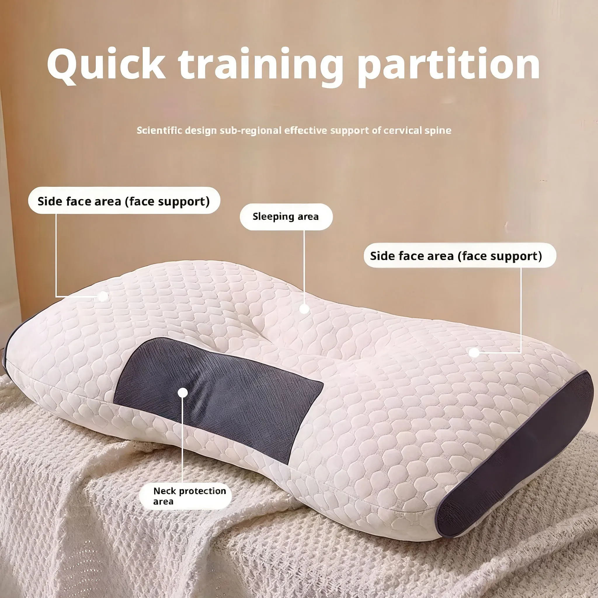 Oreiller cervical orthopédique de massage, oreiller de relaxation SPA pour la maison et le voyage 9