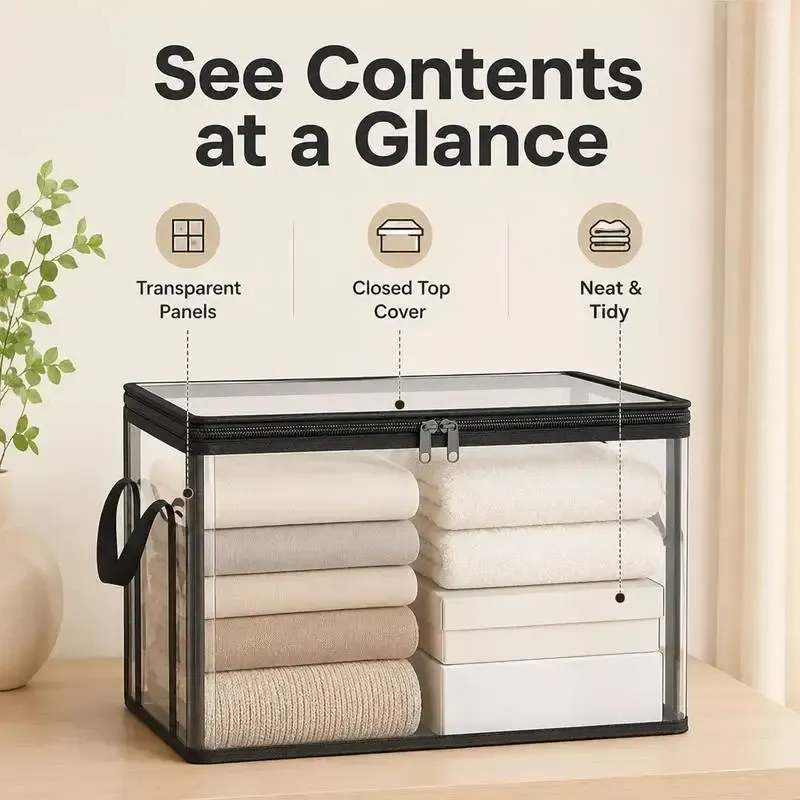 Boîtes transparentes avec couvercles dans un placard