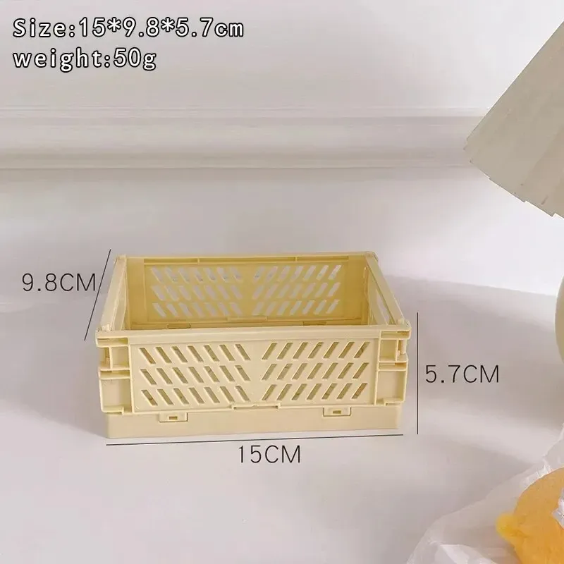 Paniers de rangement pliables en plastique, lot de 6 couleurs, organiseurs de bureau pour étudiants, boîtes de rangement pour papeterie 12