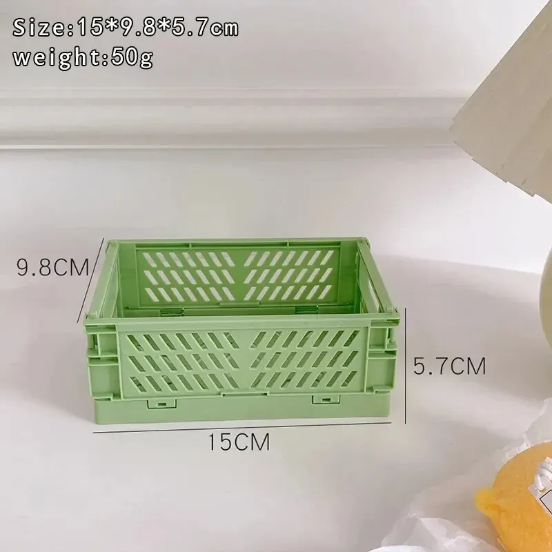 Paniers de rangement pliables en plastique, lot de 6 couleurs, organiseurs de bureau pour étudiants, boîtes de rangement pour papeterie 10