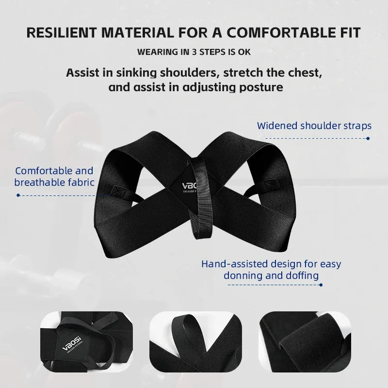 Correcteur de posture réglable VBOSI, soutien du haut du dos et ceinture d'épaules pour hommes et femmes 5
