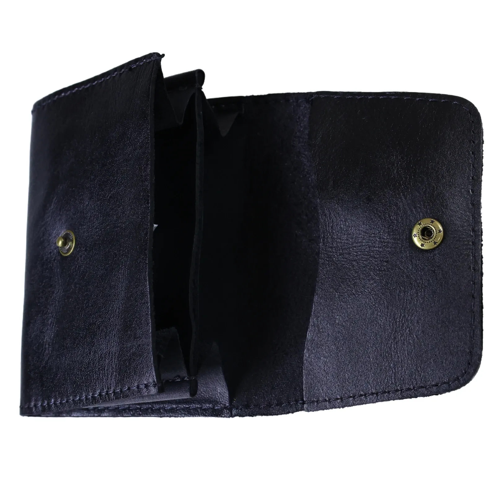 Portefeuille court en cuir de vachette véritable, fait main, style vintage, pour homme et femme, compact avec porte-cartes et porte-monnaie 4