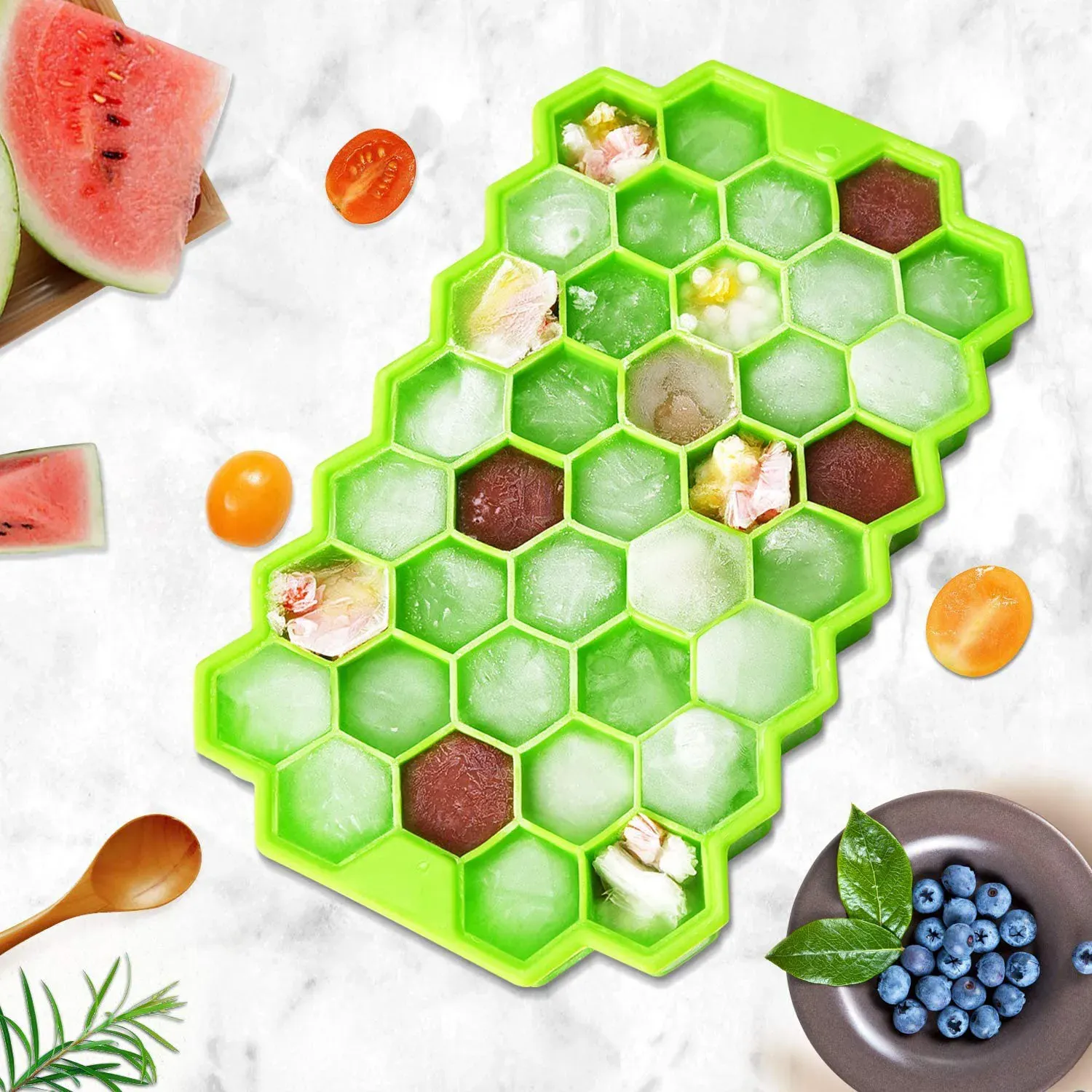 Bac à glaçons en silicone, détail des cavités