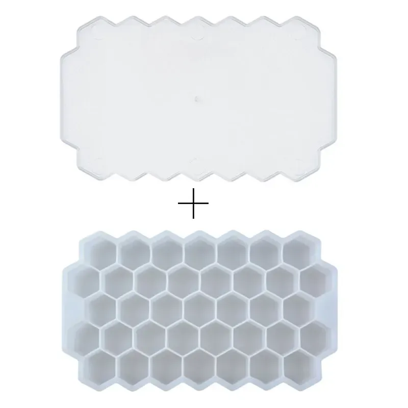 Bac à glaçons en silicone à 37 alvéoles en nid d'abeille, avec couvercle amovible, sans BPA 7