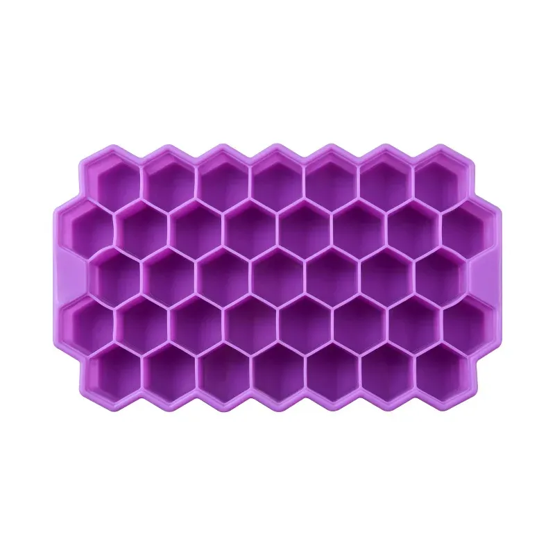 Bac à glaçons en silicone à 37 alvéoles en nid d'abeille, avec couvercle amovible, sans BPA 10