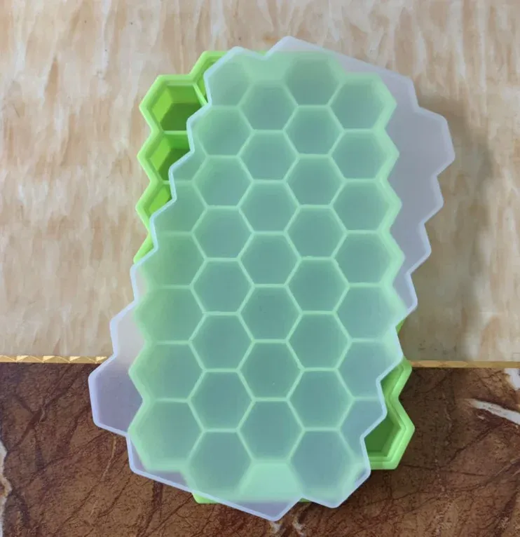 Bac à glaçons en silicone à 37 alvéoles en nid d'abeille, avec couvercle amovible, sans BPA 12