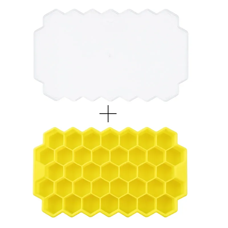 Bac à glaçons en silicone à 37 alvéoles en nid d'abeille, avec couvercle amovible, sans BPA 14