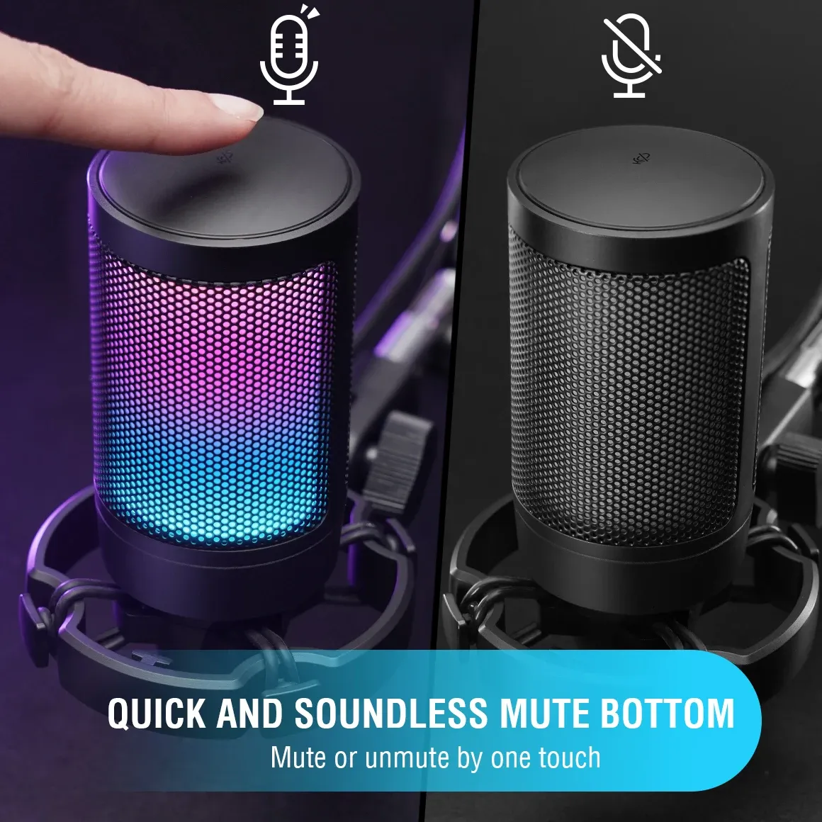 FIFINE Microphone USB à condensateur pour jeu vidéo, compatible PC, PS4, PS5 et Mac, avec support anti-choc et contrôle du gain, Ampligame A6V 5