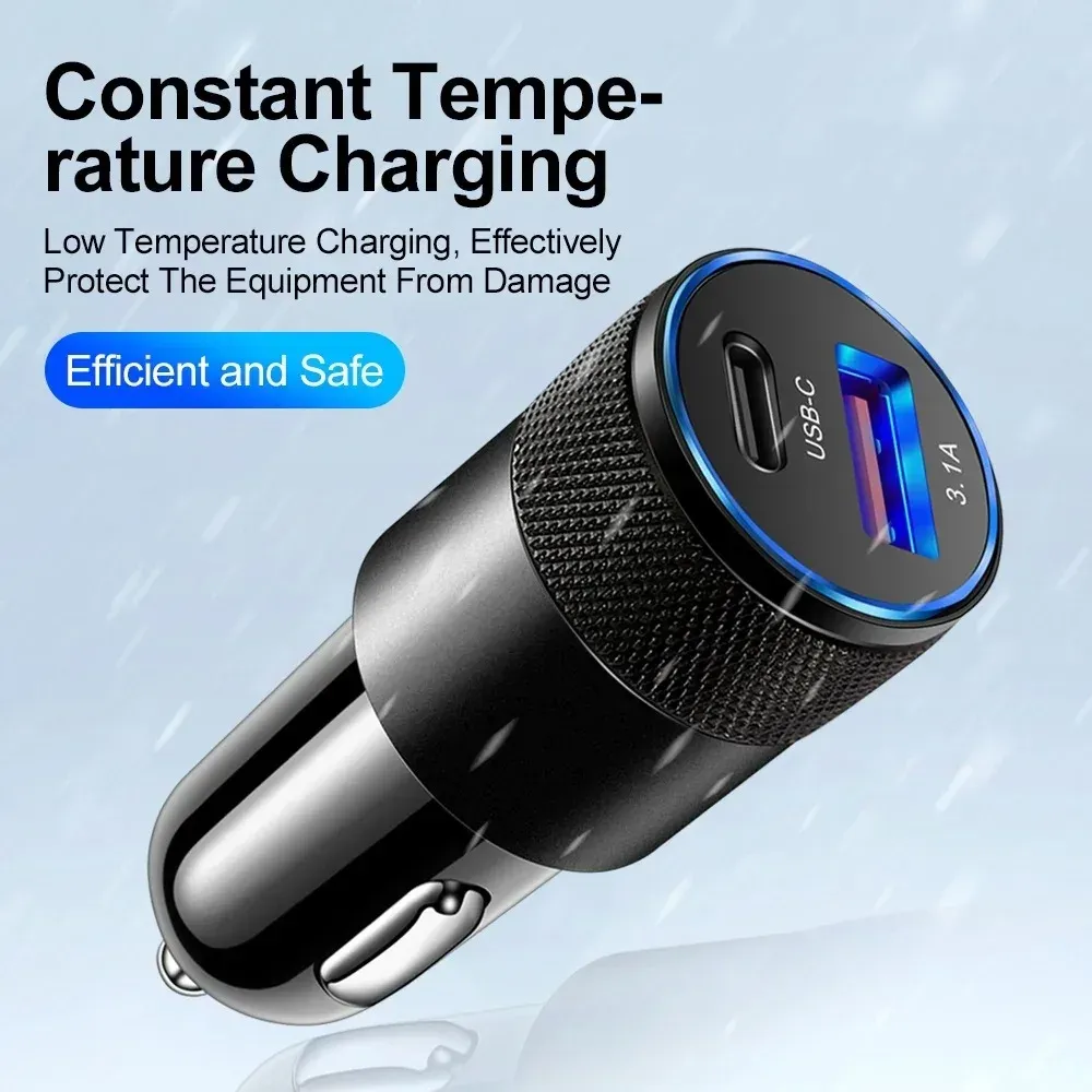 Chargeur de voiture USB-C 66W à charge rapide, adaptateur PD pour Xiaomi, Huawei et autres téléphones, prise allume-cigare 2