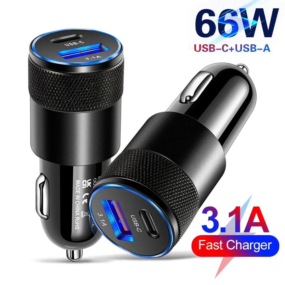 Chargeur de voiture USB premium en alliage métallique