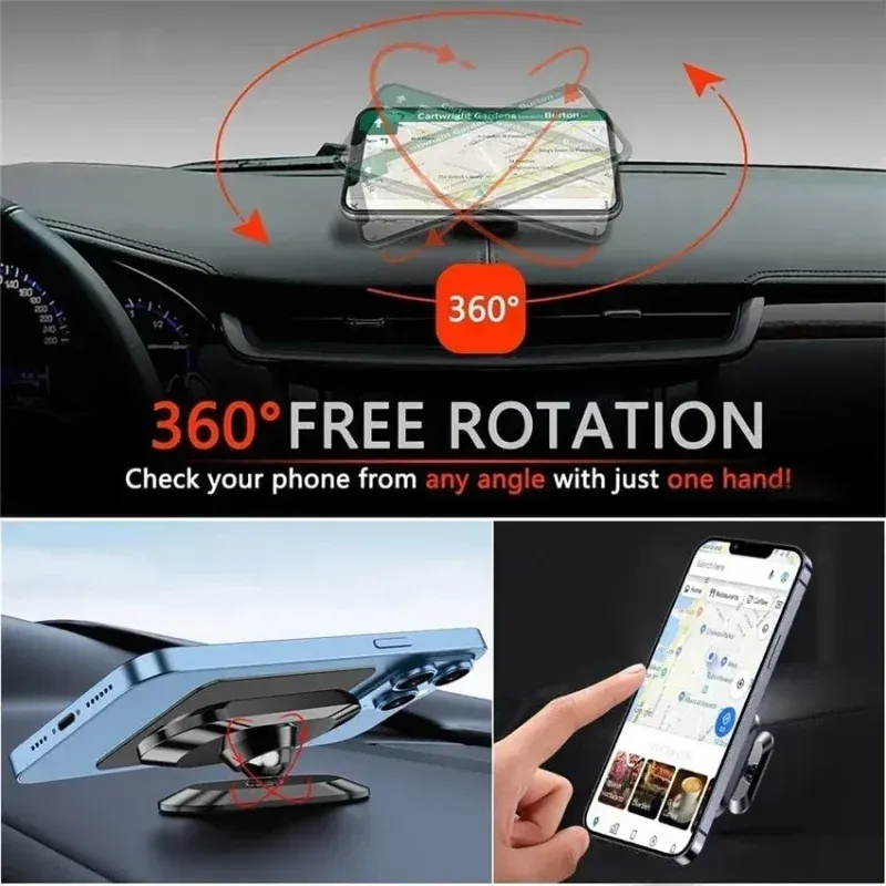 Support magnétique pour téléphone de voiture compatible iPhone 15, 14, 13, 12, 11 et Samsung, Redmi 6