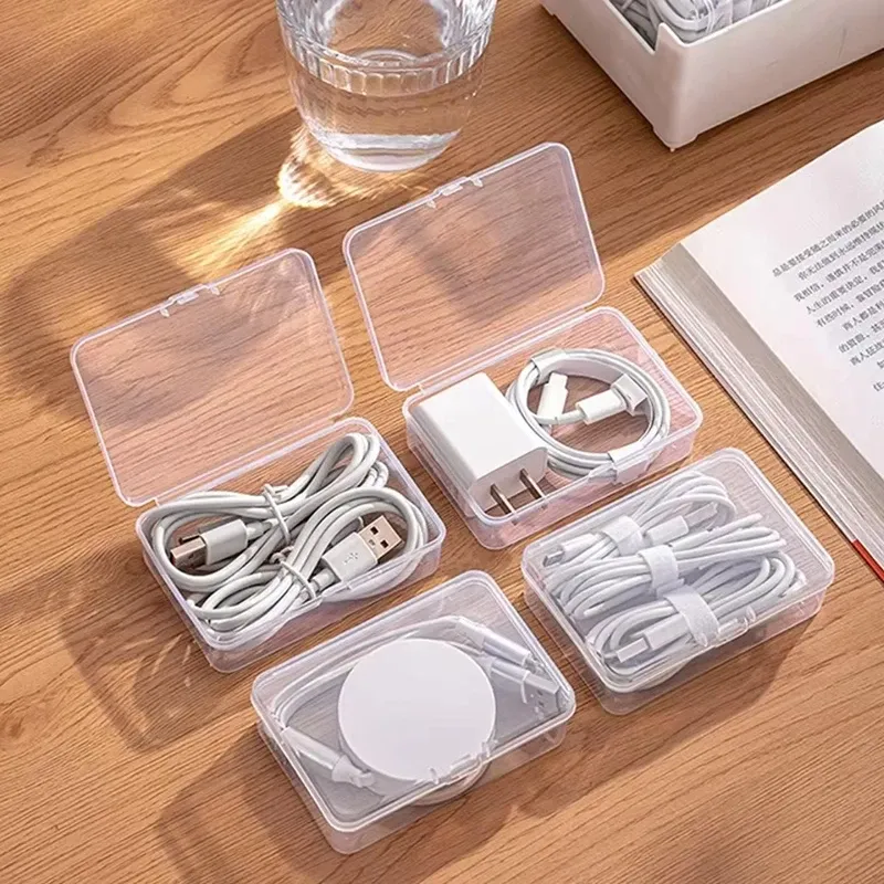 Ensemble de boîtes de rangement pour câbles, organisateur de bureau multifonctionnel avec sac de gestion des fils et boîte à bijoux 6