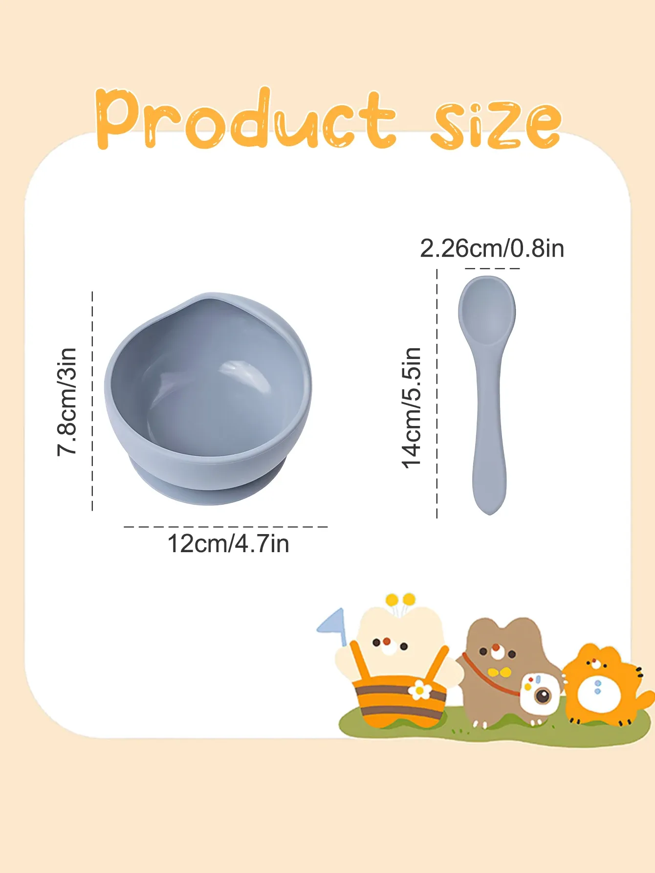Détail des bords du bol pour bébé
