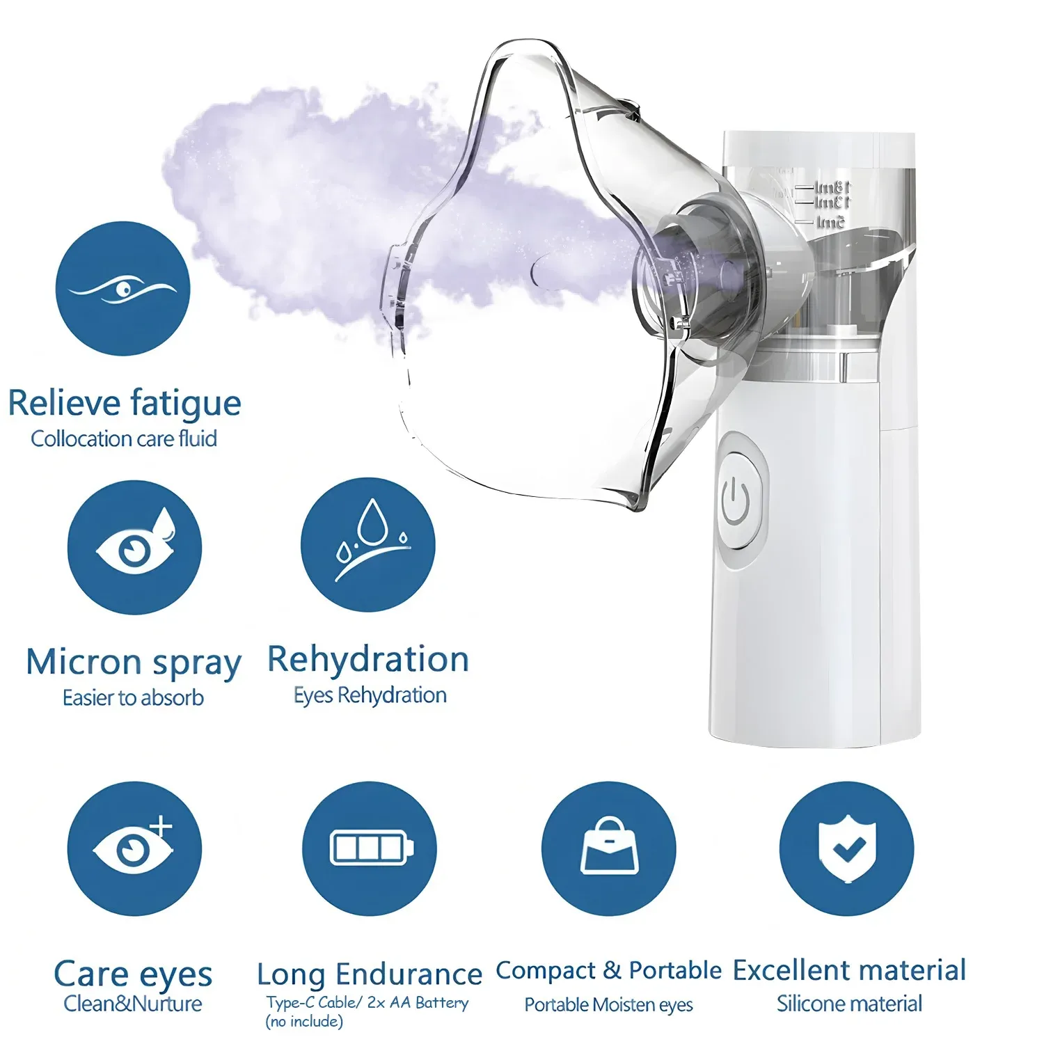 Masque oculaire chauffant à vapeur avec pulvérisateur nano hydratant 5