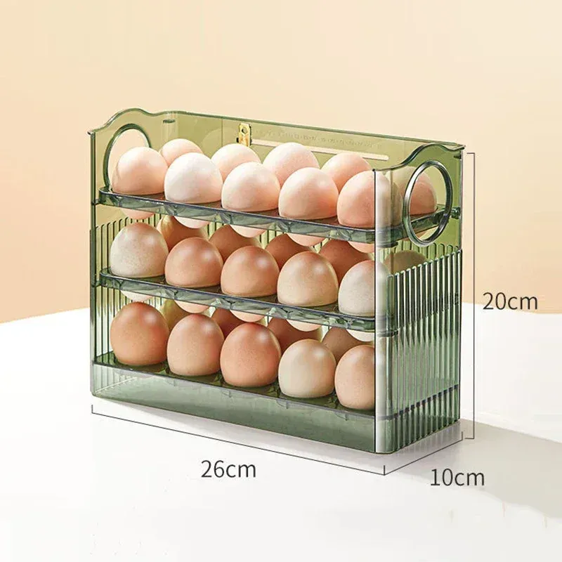 Boîte de rangement pour œufs, organisateur de réfrigérateur, contenant alimentaire, étui de conservation des œufs frais, plateau distributeur, boîte de rangement de cuisine 2