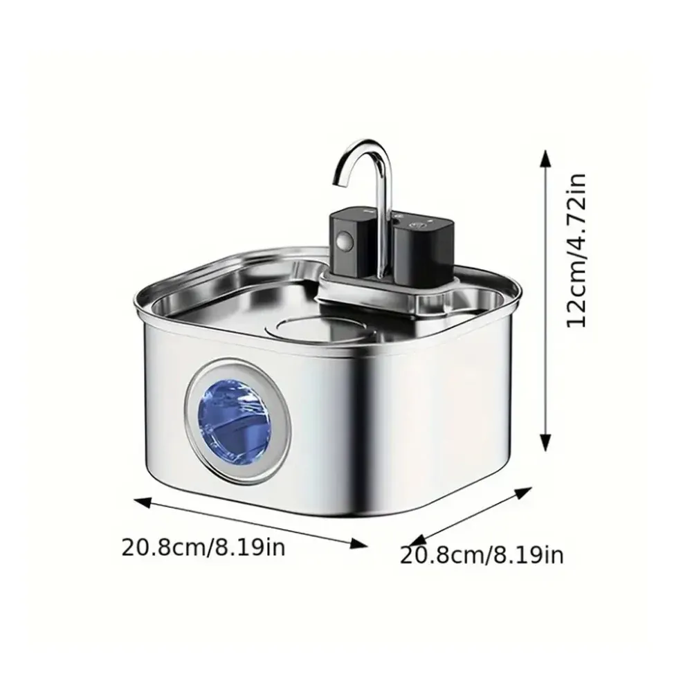 Fontaine d'eau en acier inoxydable pour chat et chien