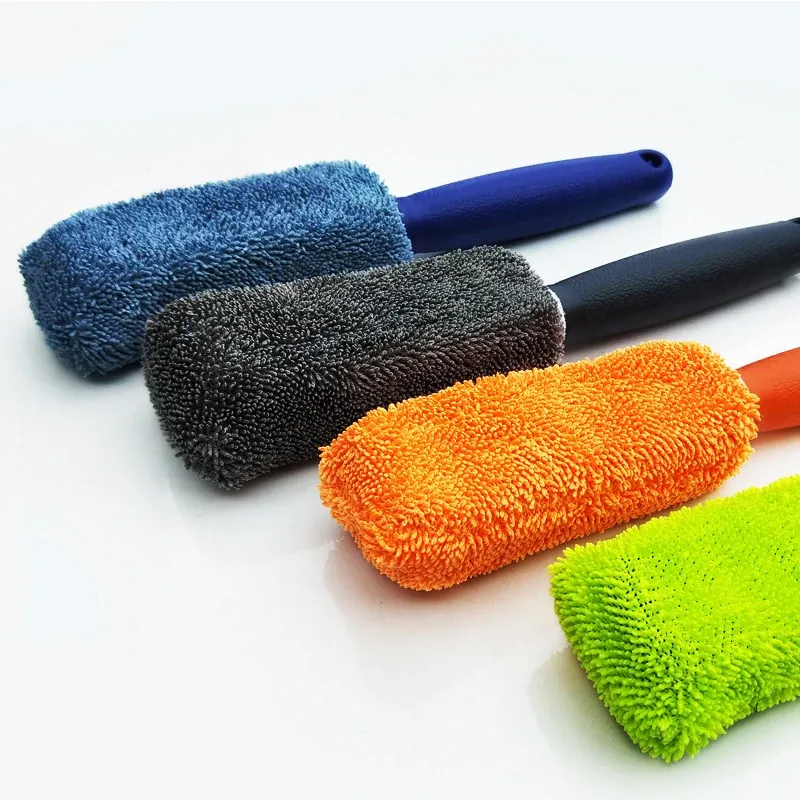 Gant de lavage pour voiture en microfibre chenille, éponge sans rayures, velours corail double face 6