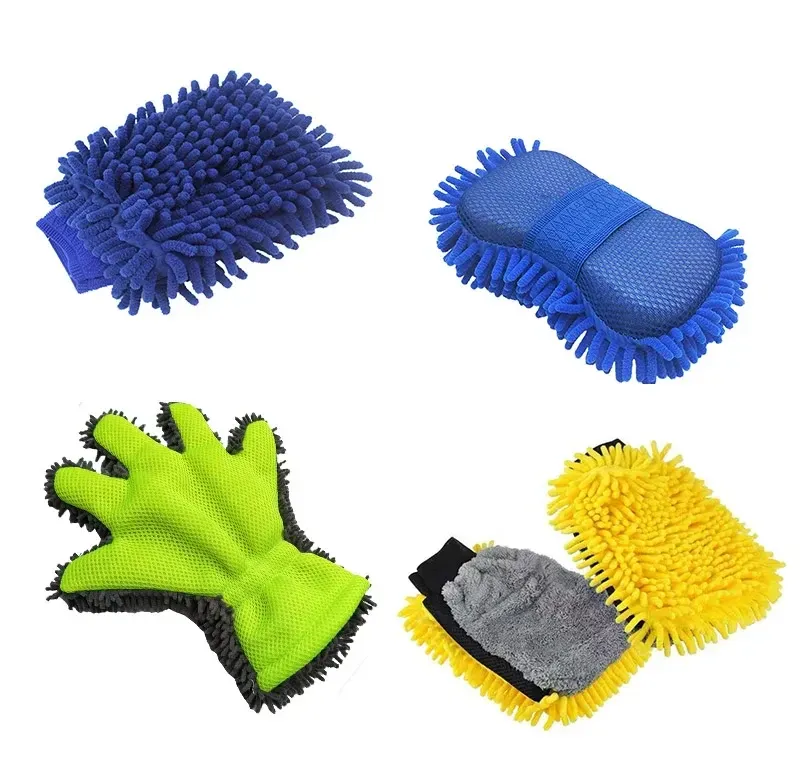 Gant de lavage en chenille premium, vue détaillée
