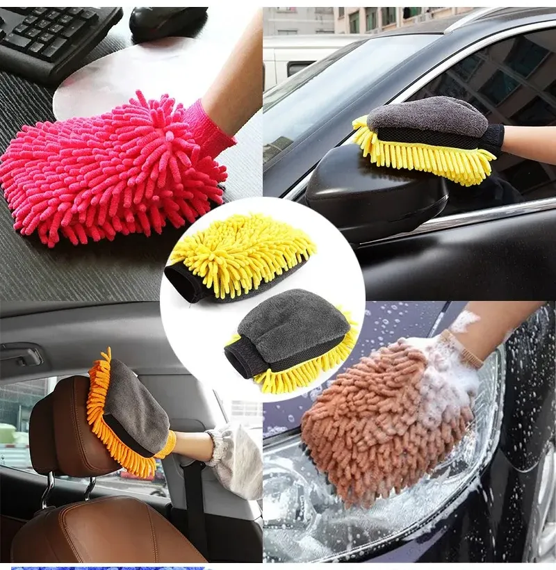 Gant de lavage en chenille premium, nettoyage en profondeur