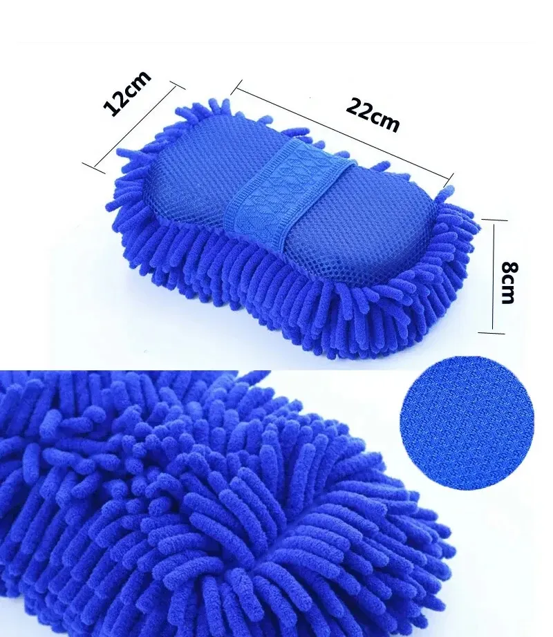 Gant de lavage en chenille premium, texture microfibre