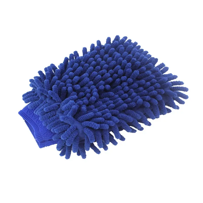 Gant de lavage pour voiture en microfibre chenille, éponge sans rayures, velours corail double face 7