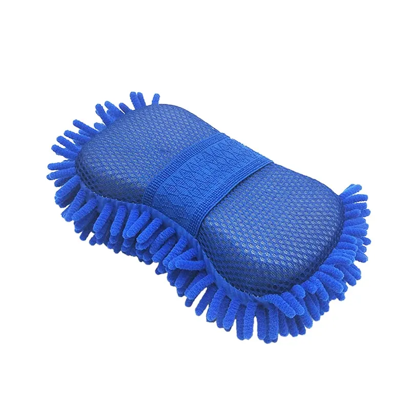Gant de lavage pour voiture en microfibre chenille, éponge sans rayures, velours corail double face 8