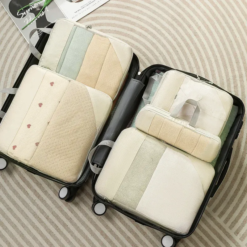 Cubes d'emballage compressibles pour valise, organisateurs de voyage extensibles et légers 3