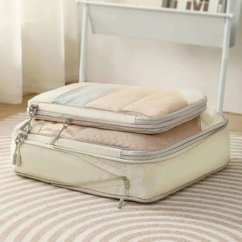 Cubes d'emballage compressibles pour valise, organisateurs de voyage extensibles et légers 5