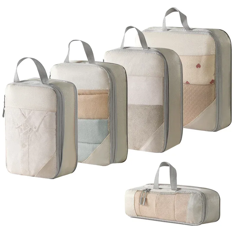Cubes d'emballage compressibles pour valise, organisateurs de voyage extensibles et légers 23