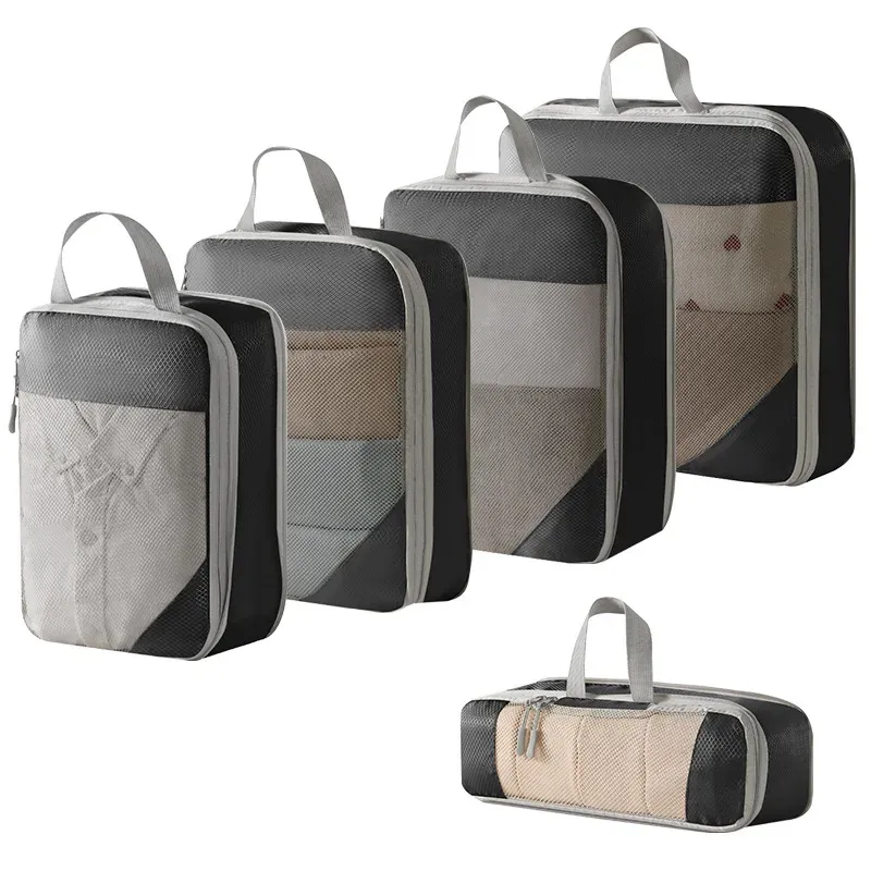 Cubes d'emballage compressibles pour valise, organisateurs de voyage extensibles et légers 19