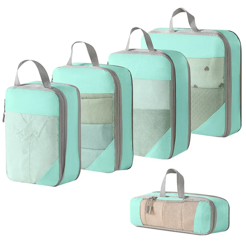 Cubes d'emballage compressibles pour valise, organisateurs de voyage extensibles et légers 17