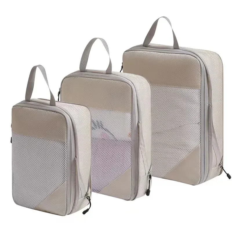 Cubes d'emballage compressibles pour valise, organisateurs de voyage extensibles et légers 8