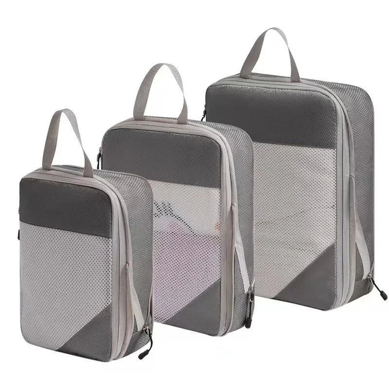 Cubes d'emballage compressibles pour valise, organisateurs de voyage extensibles et légers 16