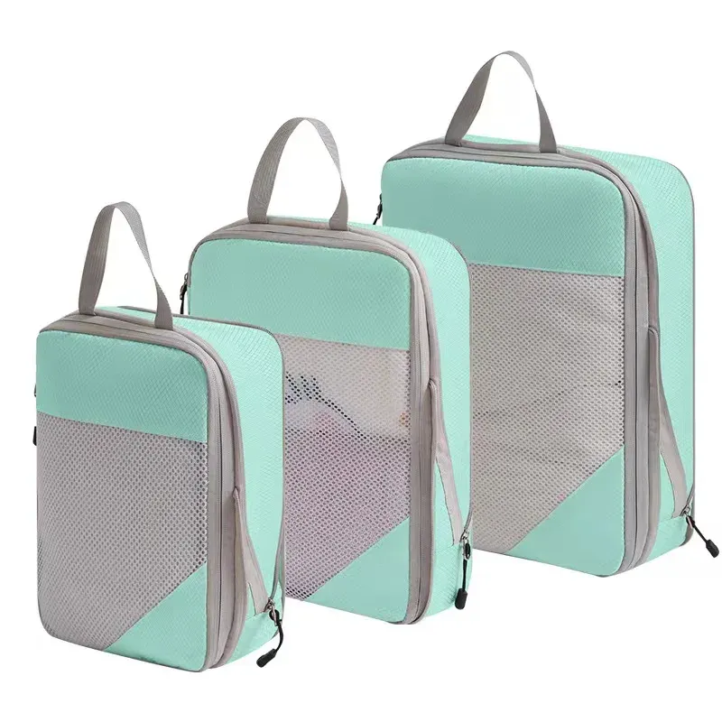 Cubes d'emballage compressibles pour valise, organisateurs de voyage extensibles et légers 14