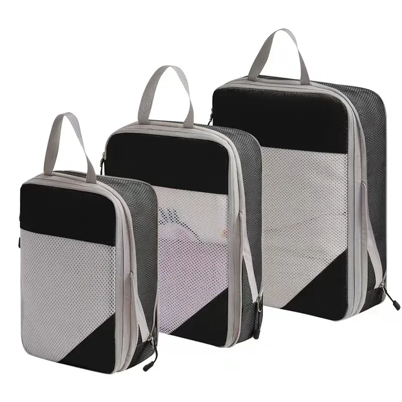 Cubes d'emballage compressibles pour valise, organisateurs de voyage extensibles et légers 12