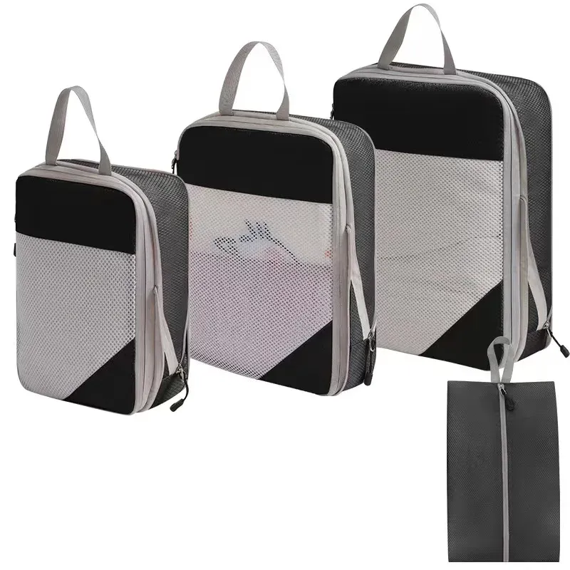Cubes d'emballage compressibles pour valise, organisateurs de voyage extensibles et légers 10