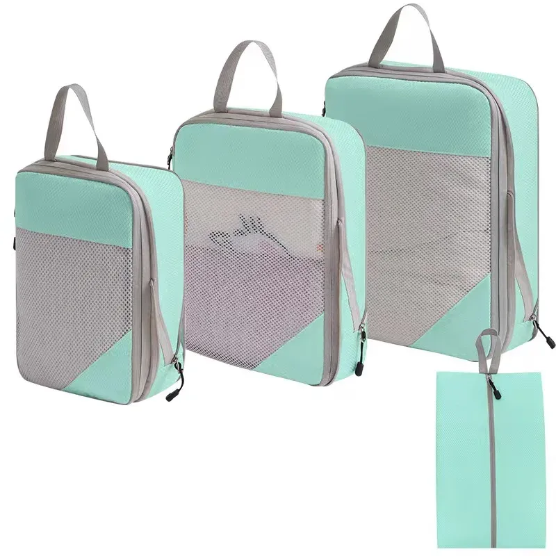 Cubes d'emballage compressibles pour valise, organisateurs de voyage extensibles et légers 24