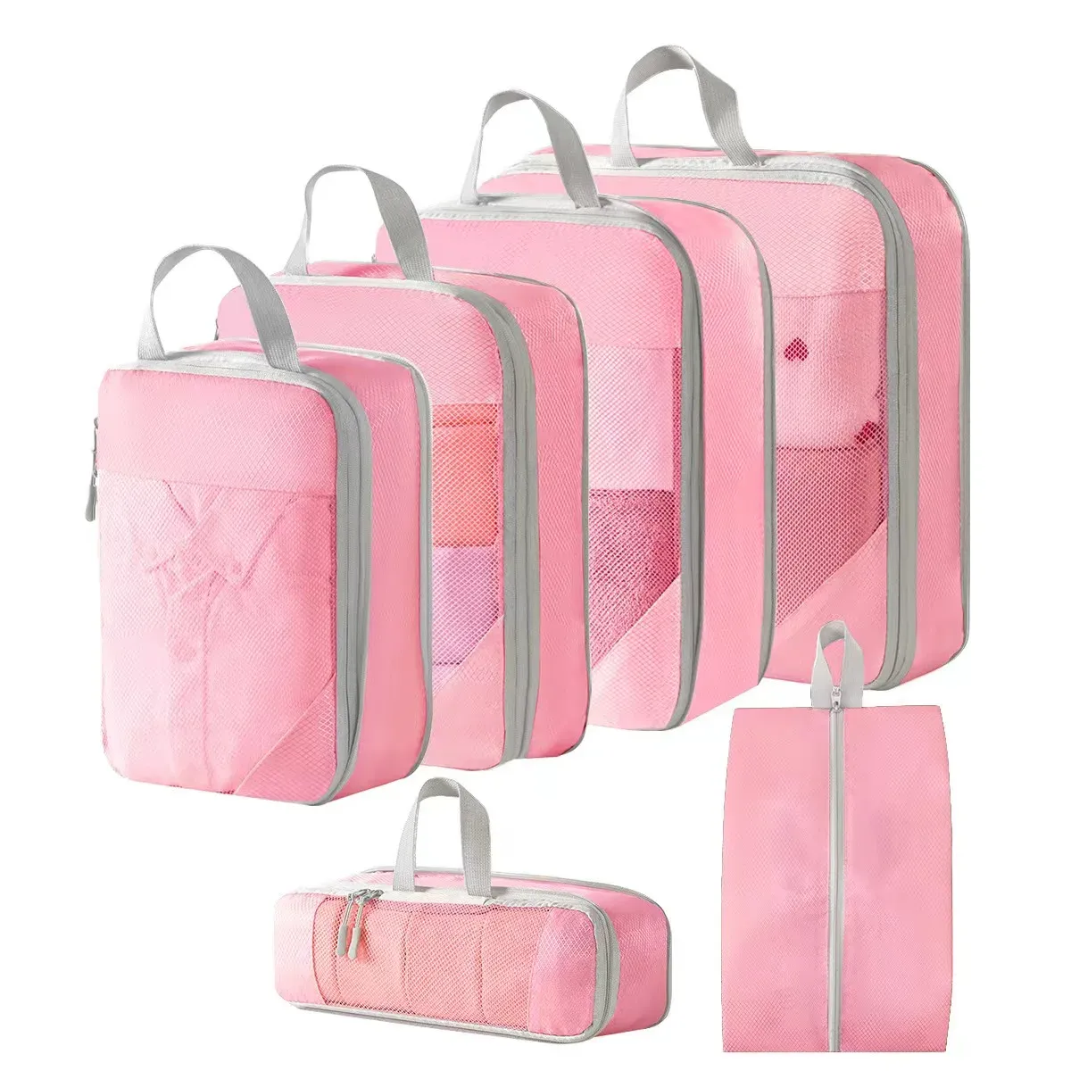 Cubes d'emballage compressibles pour valise, organisateurs de voyage extensibles et légers 25