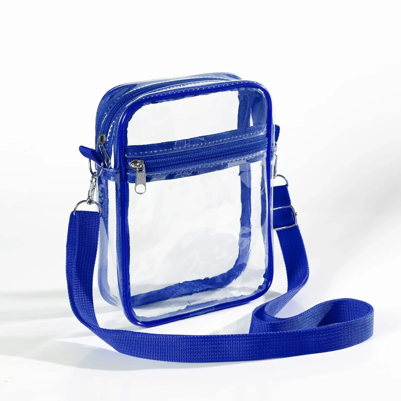Sac bandoulière transparent en PVC pour femme, conforme aux règlements des stades, avec poche avant 12