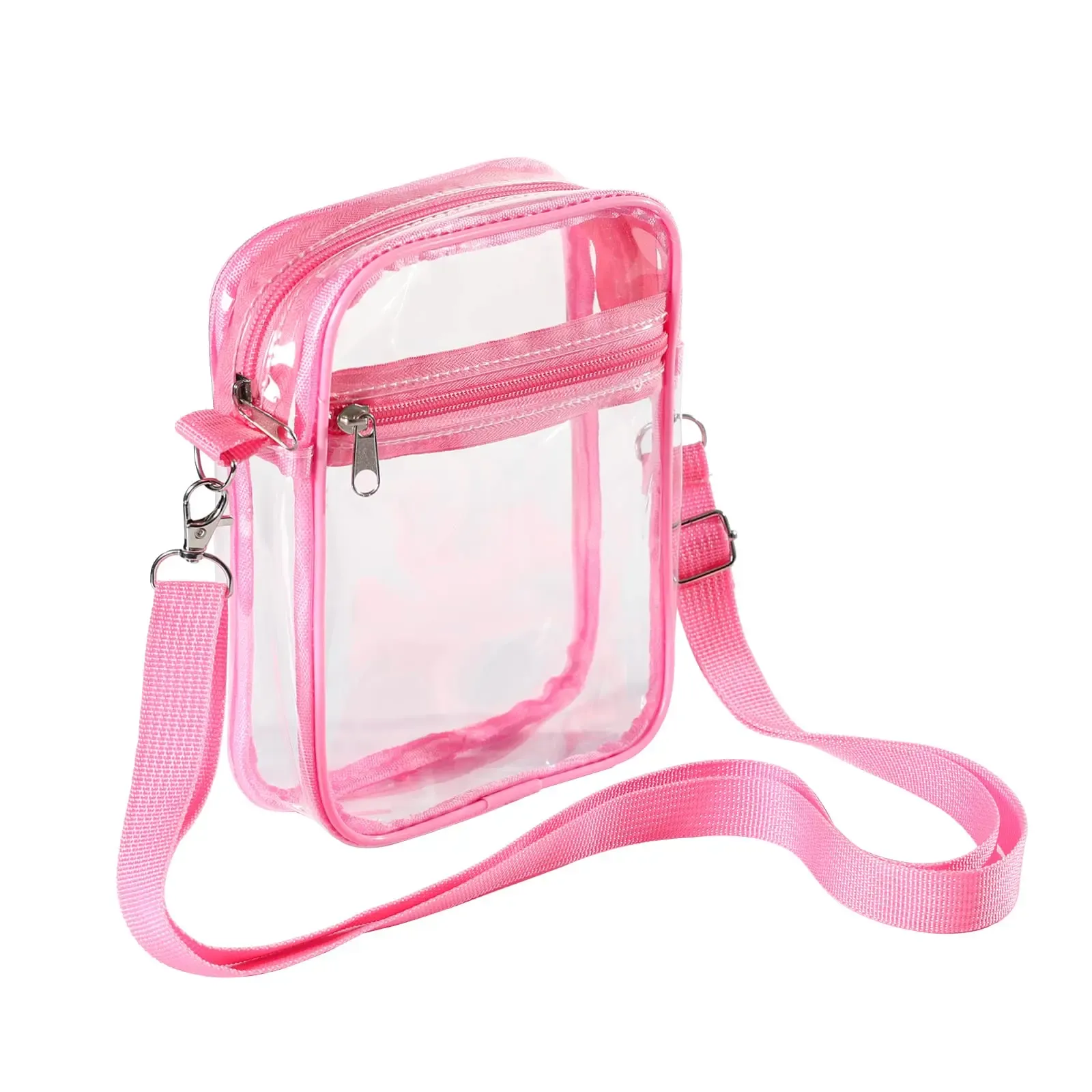 Sac bandoulière transparent en PVC pour femme, conforme aux règlements des stades, avec poche avant 10